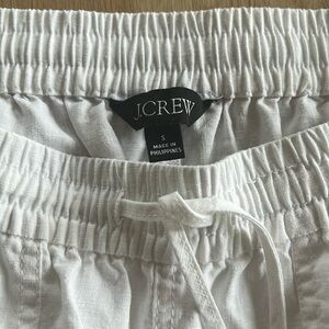 Jcrew white linen blend crop drawing string pant - like new! Size small